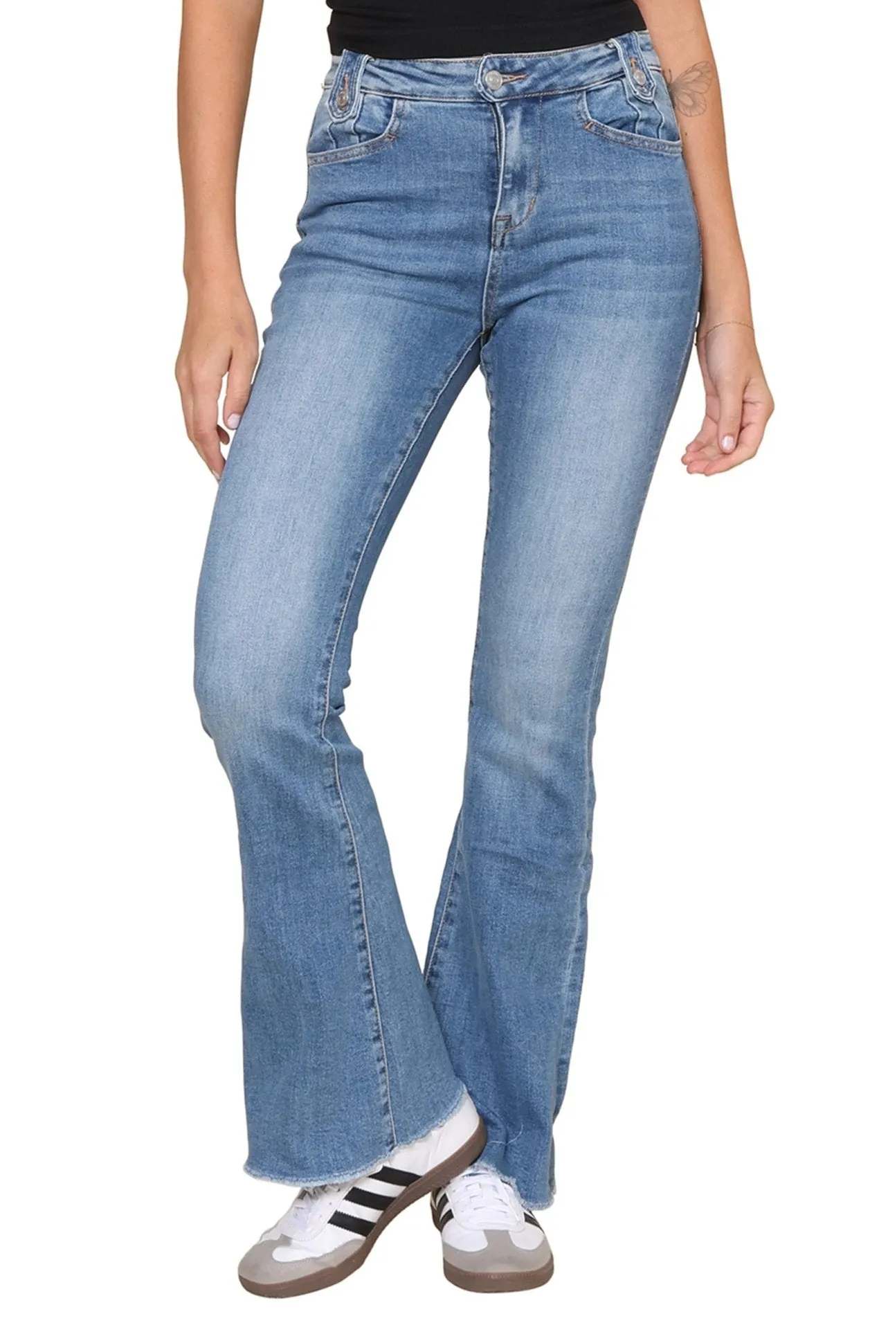 Spinel High Rise Flare with Waist Detail sold by Mixology