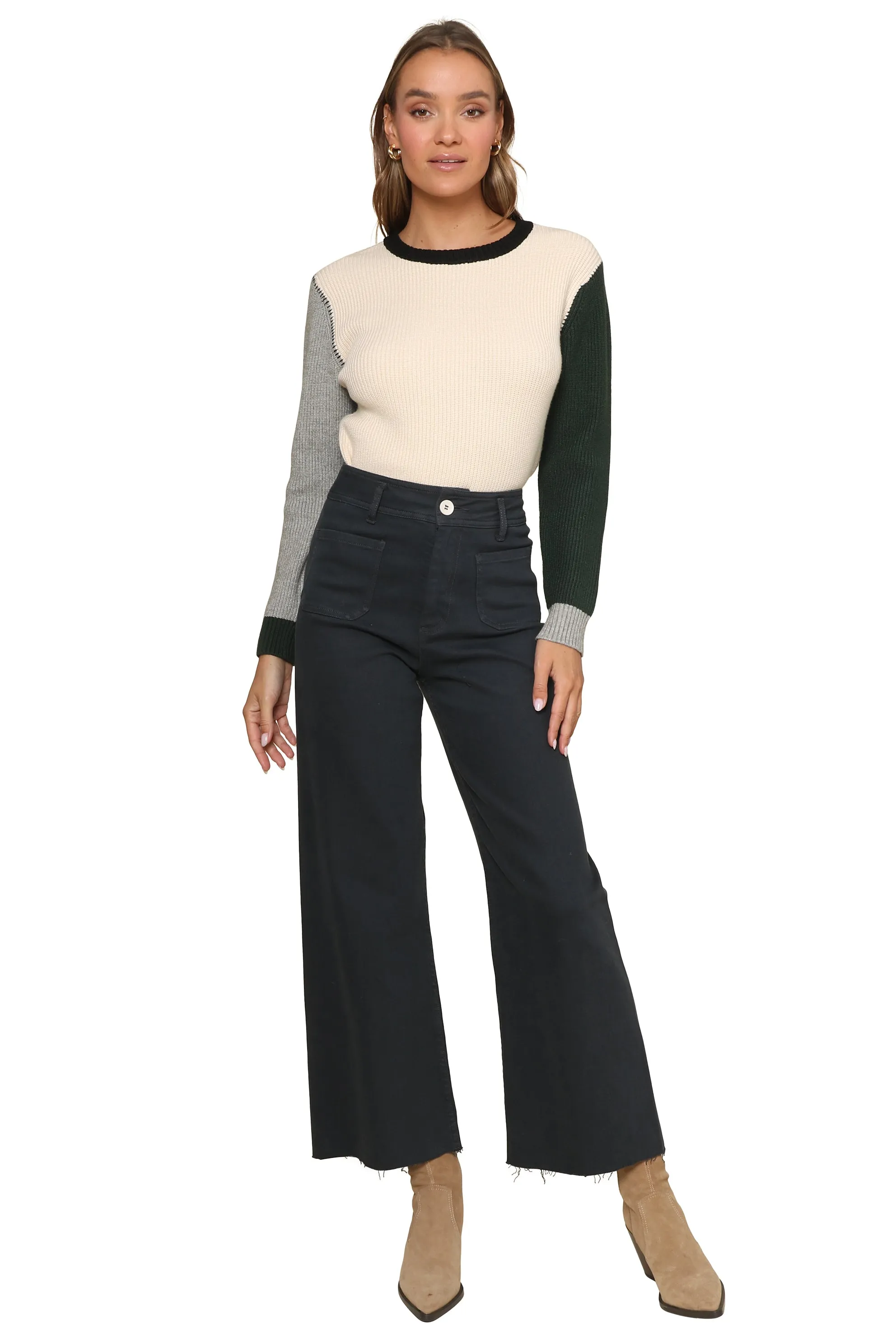 Crew Neck Whipstitch Sweater sold by Mixology product image thumbnail 2