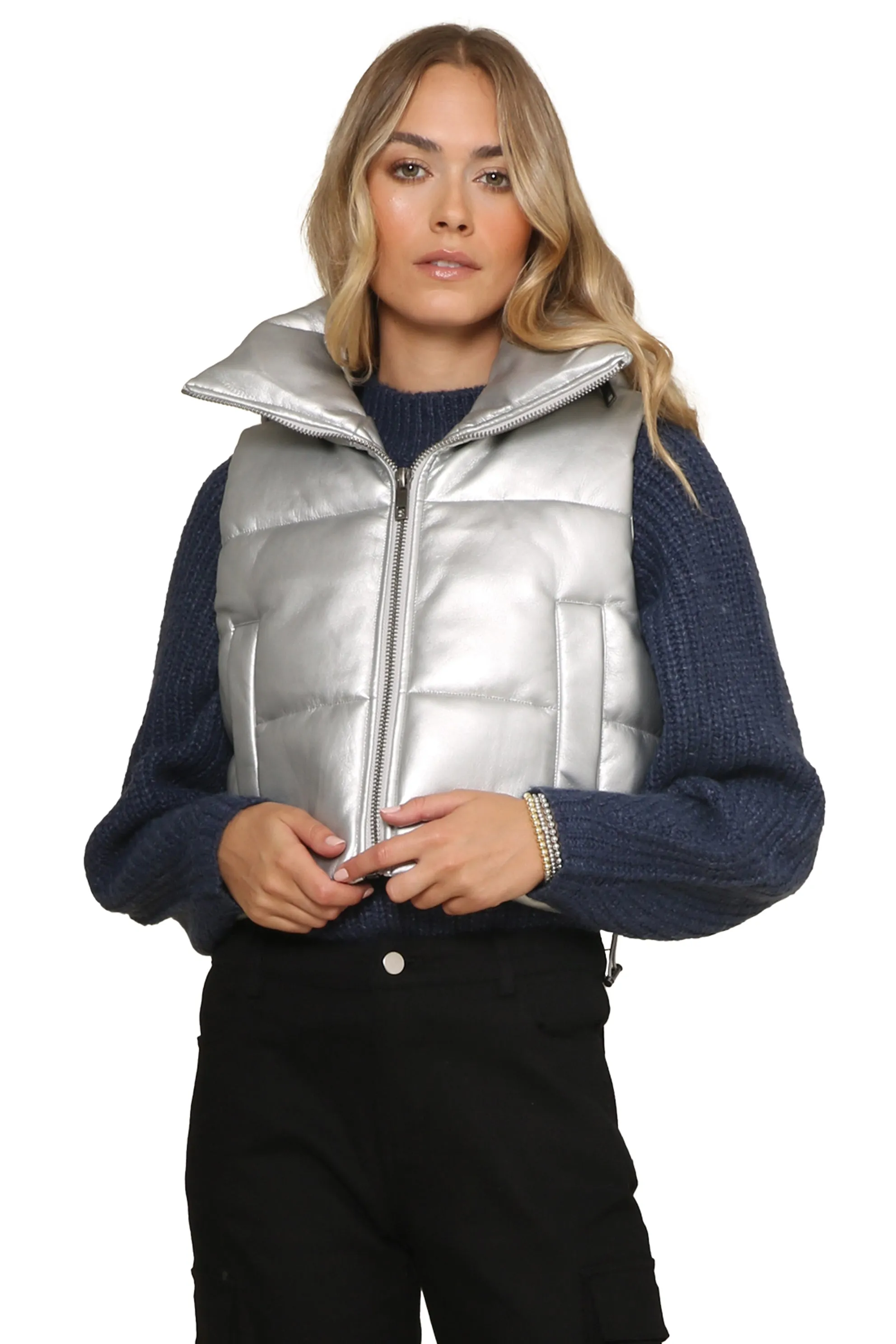 Shaun Metallic Puffer Vest sold by Mixology product image thumbnail 3