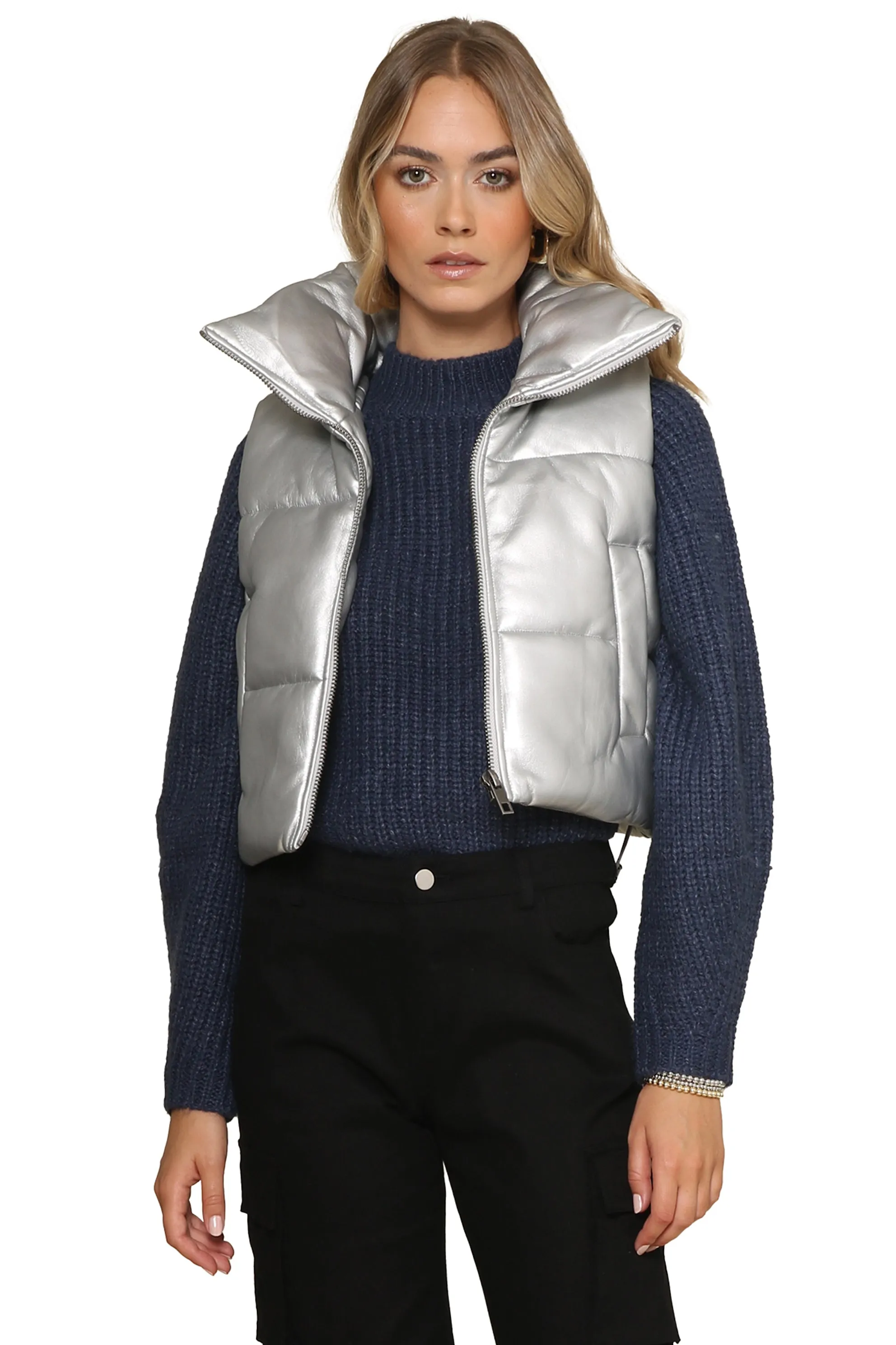 Shaun Metallic Puffer Vest sold by Mixology product image thumbnail 2