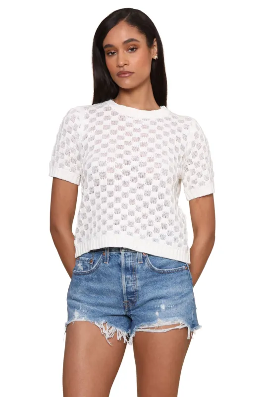 Checked Short Sleeve Sweater sold by Mixology