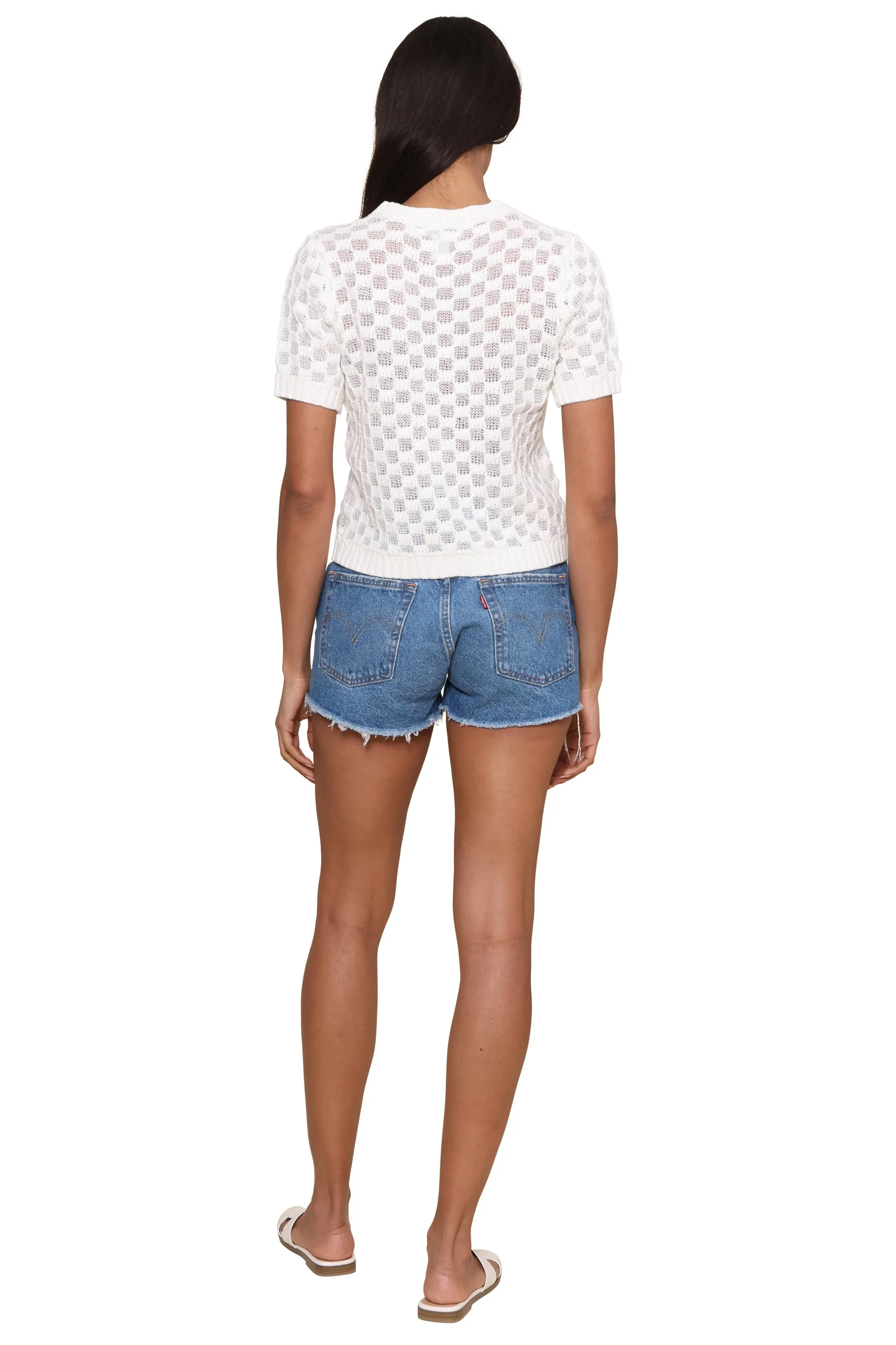 Checked Short Sleeve Sweater sold by Mixology product image thumbnail 4