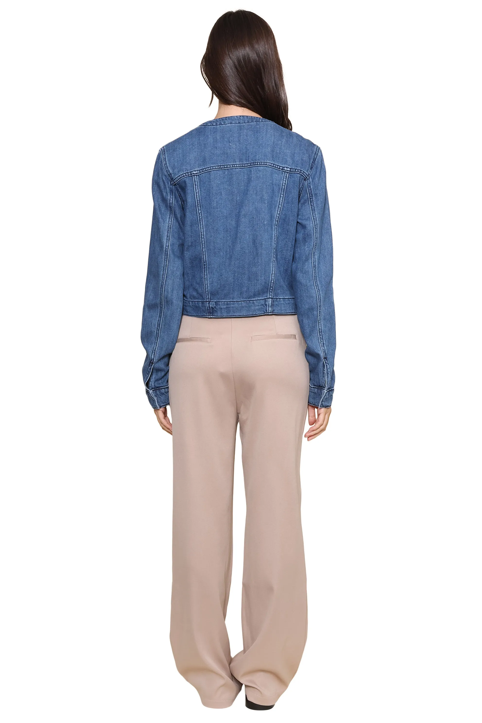 Collarless Denim Jacket sold by Mixology product image thumbnail 4