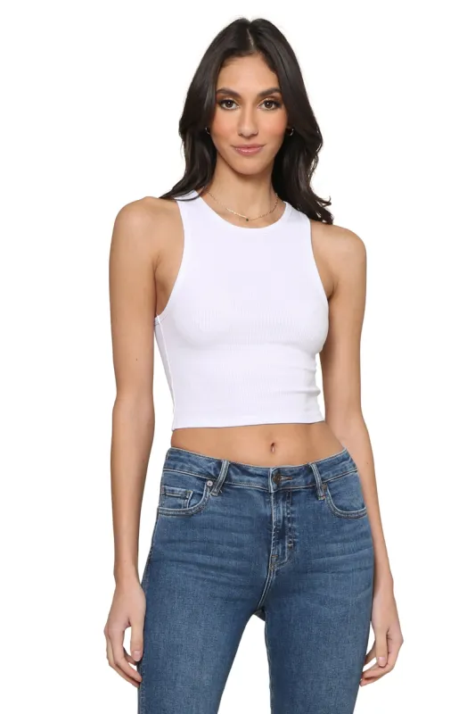 Hannah Cropped Rib Tank sold by Mixology
