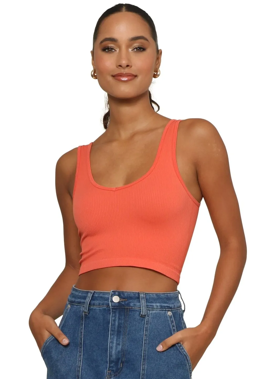 Ribbed V Neck Cami sold by Mixology