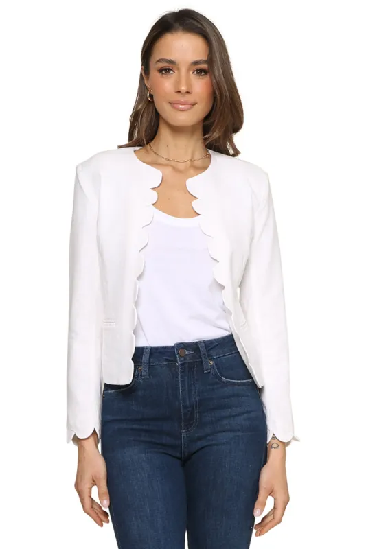 Daphne Linen Scalloped Blazer sold by Mixology
