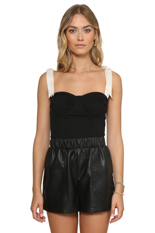 Bella Satin Ribbon Corset Top sold by Mixology