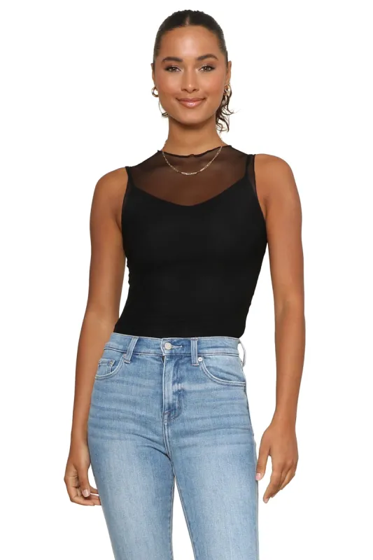 Twin Flame Layered Mesh Tank sold by Mixology
