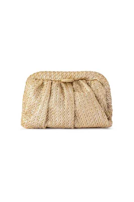 Stevie Pleated Woven Clutch sold by Mixology