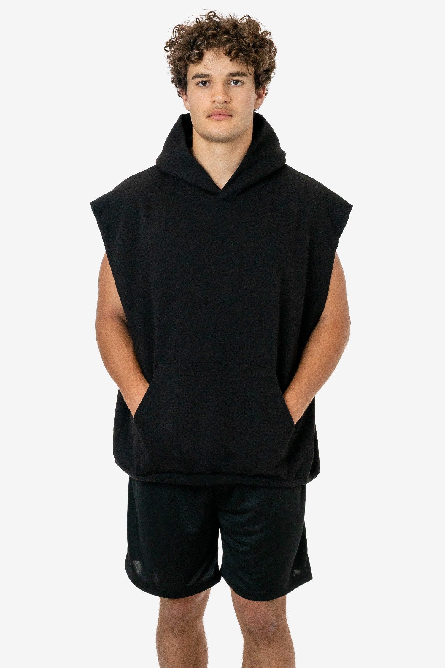 HF-08 - 14 oz. Heavy Fleece Sleeveless Hooded Pullover sold by los angeles apparel product image thumbnail 3