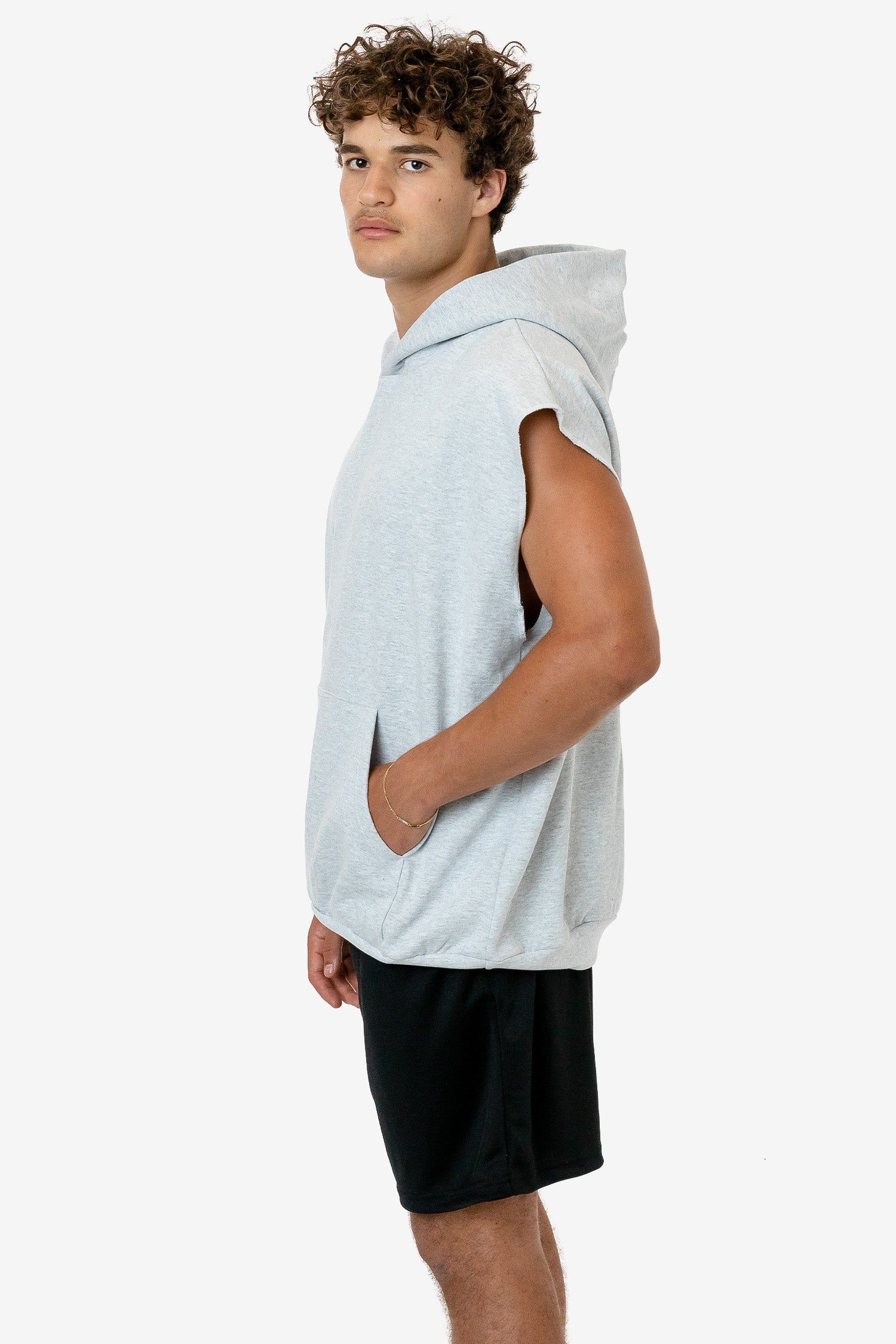 HF-08 - 14 oz. Heavy Fleece Sleeveless Hooded Pullover sold by los angeles apparel
