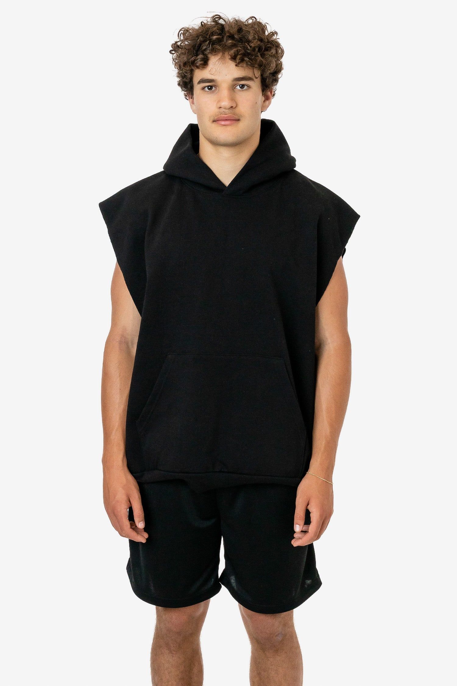 HF-08 - 14 oz. Heavy Fleece Sleeveless Hooded Pullover sold by los angeles apparel product image thumbnail 2
