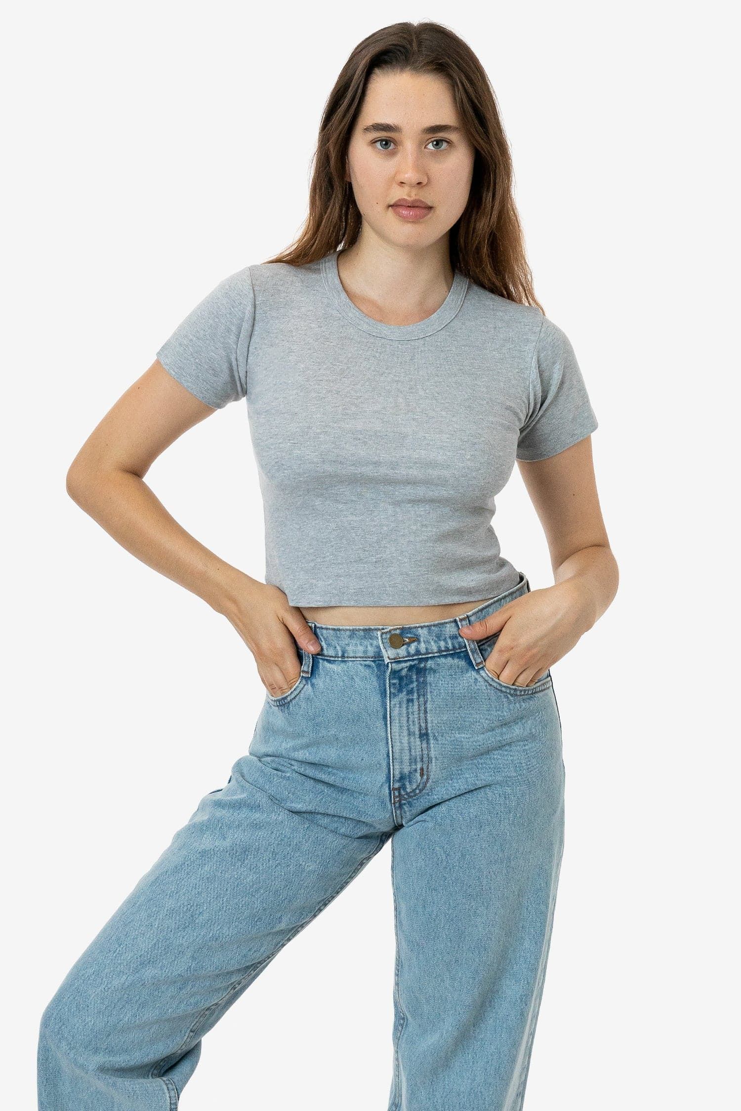 4325 - Baby Rib Short Sleeve Crop Tee sold by los angeles apparel product image thumbnail 4