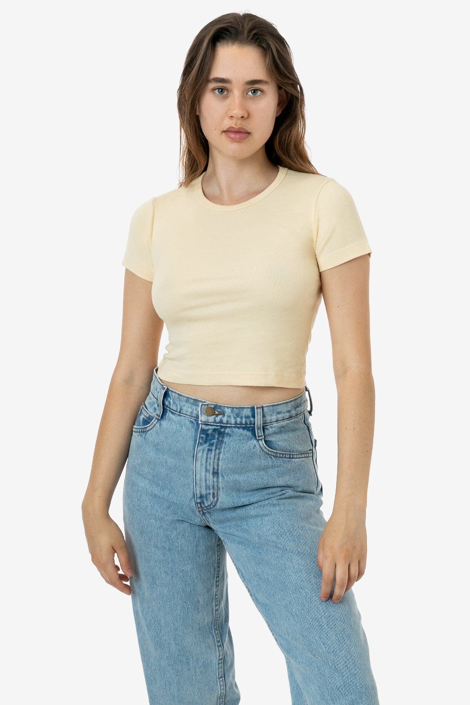 4325 - Baby Rib Short Sleeve Crop Tee sold by los angeles apparel product image thumbnail 3