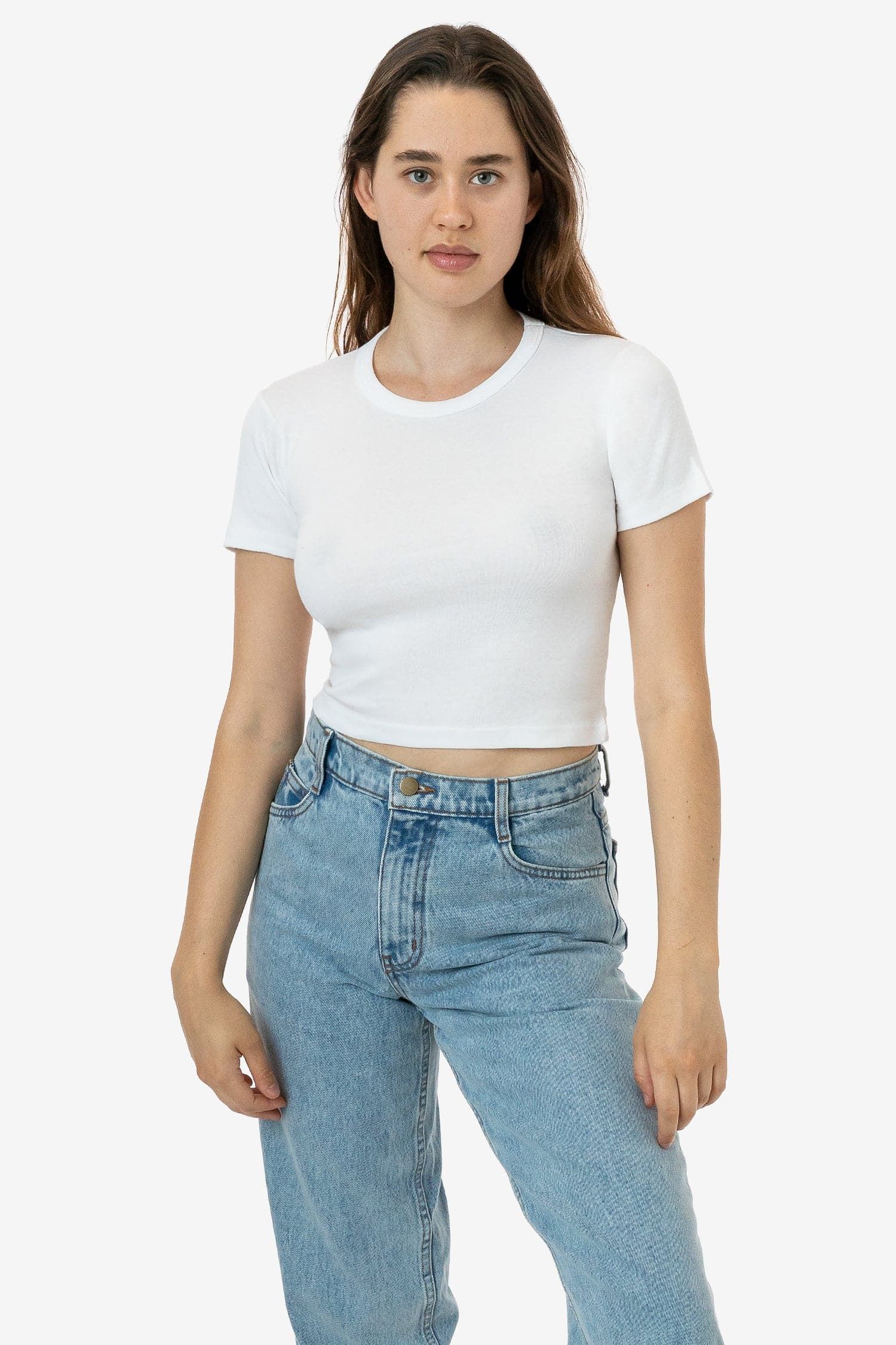 4325 - Baby Rib Short Sleeve Crop Tee sold by los angeles apparel product image thumbnail 2