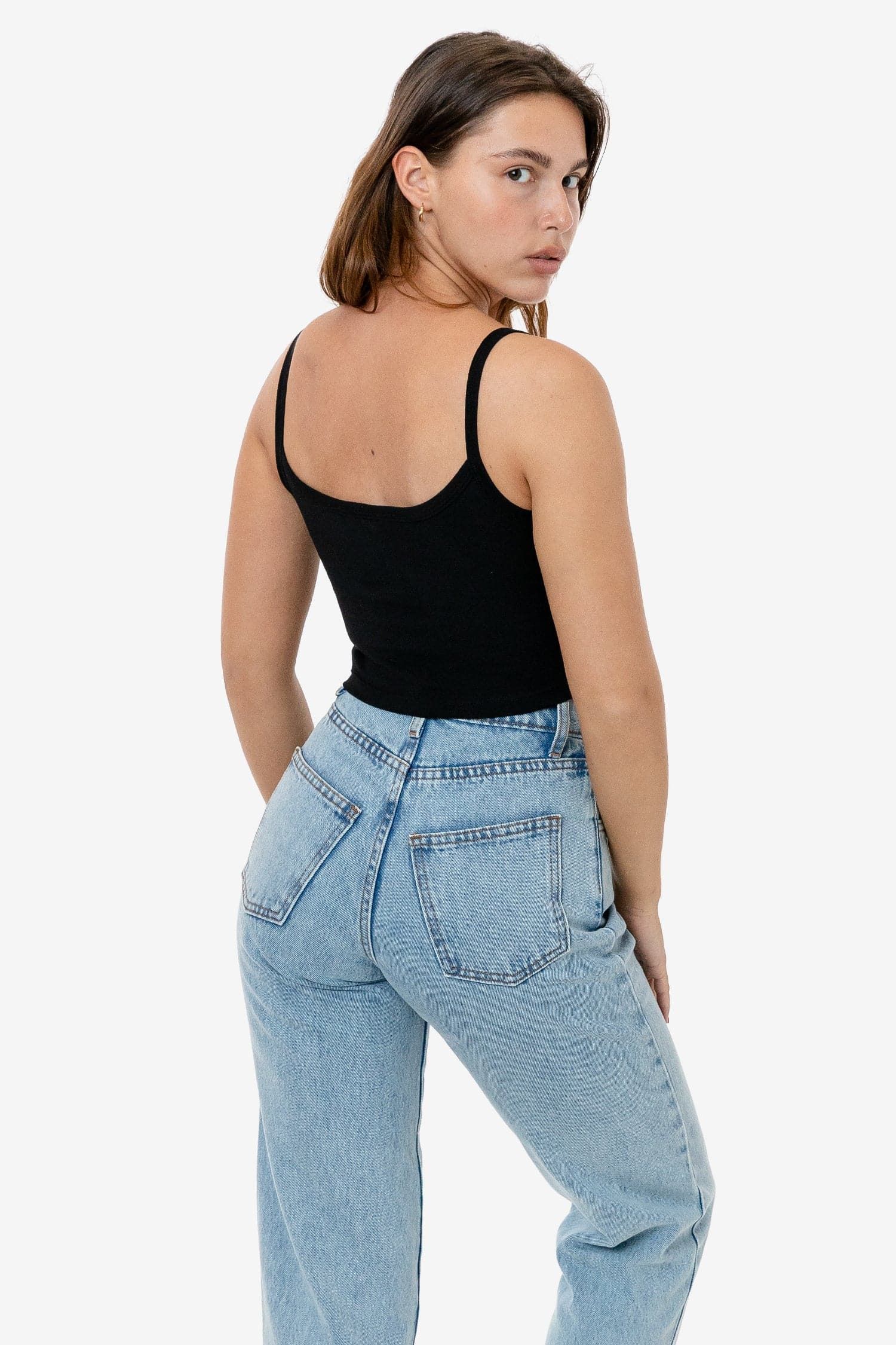 43016 - Baby Rib Spaghetti Crop Tank sold by los angeles apparel product image thumbnail 4