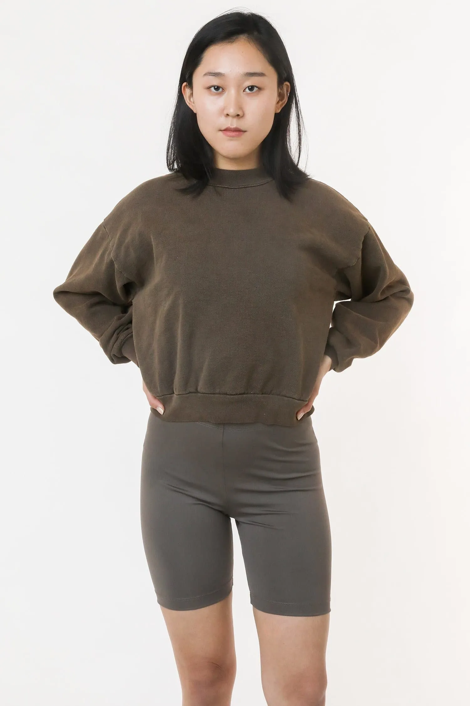 HF06 - Heavy Fleece Cropped Mock Neck Pullover (Pigment Dye) sold by los angeles apparel product image thumbnail 2