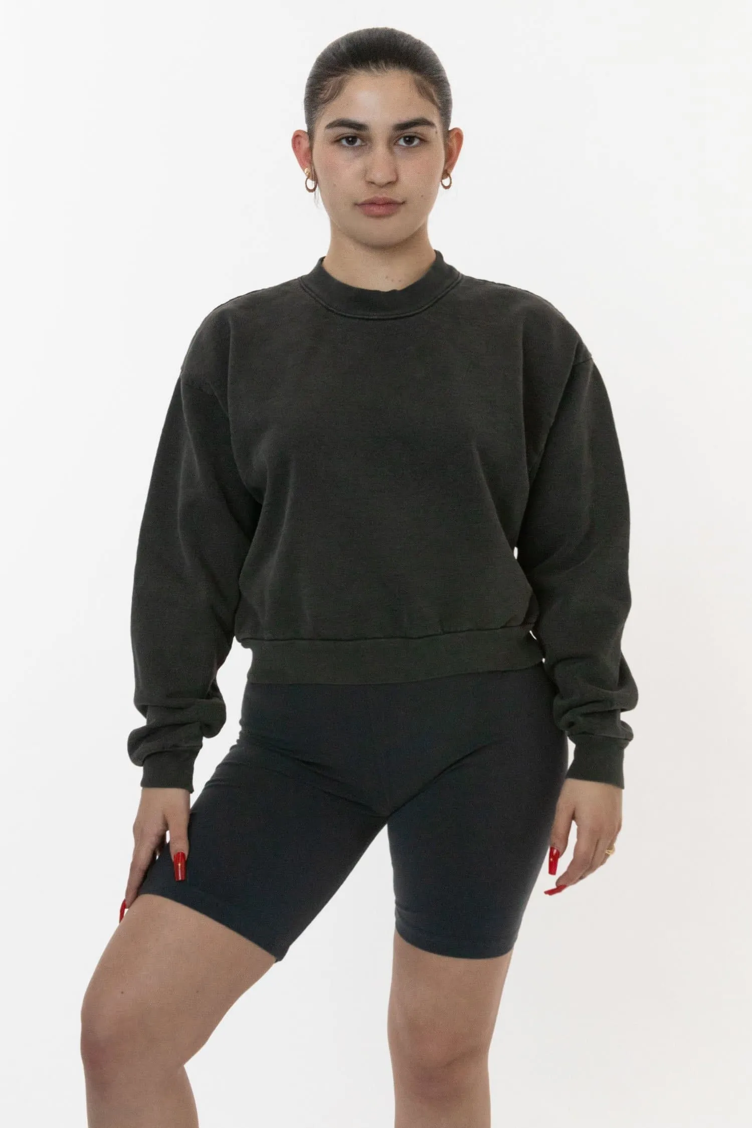 HF06 - Heavy Fleece Cropped Mock Neck Pullover (Pigment Dye) sold by los angeles apparel product image thumbnail 5