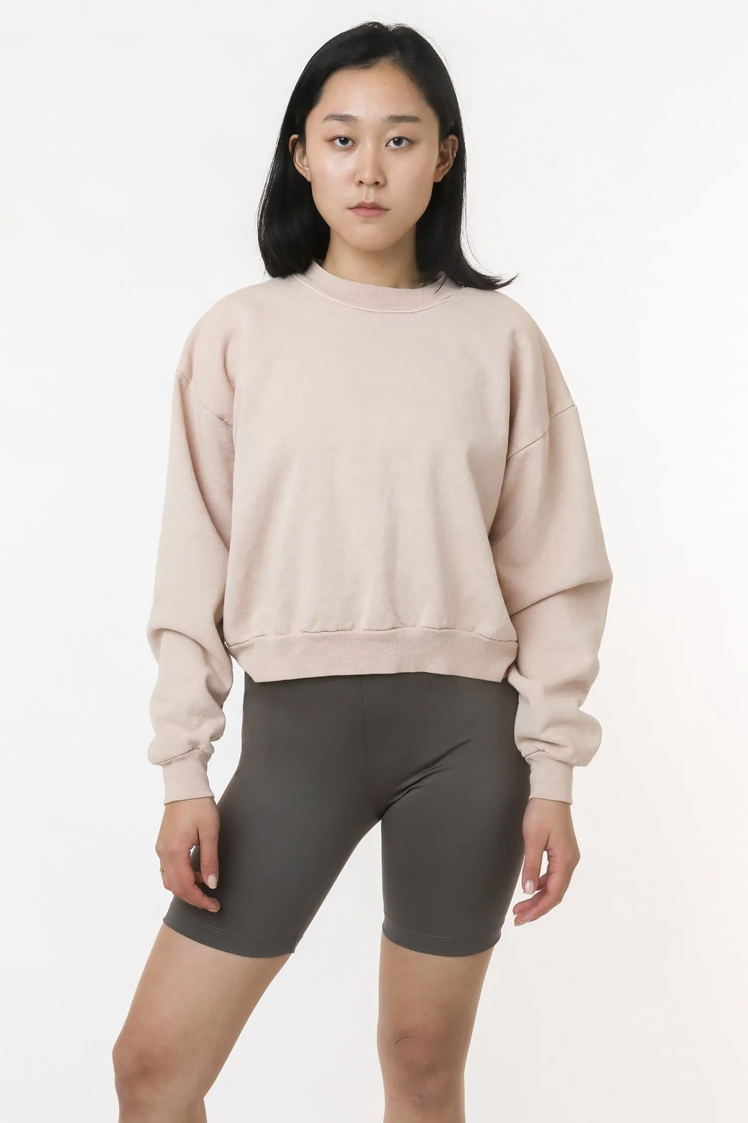 HF06 - Heavy Fleece Cropped Mock Neck Pullover (Pigment Dye) sold by los angeles apparel product image thumbnail 4