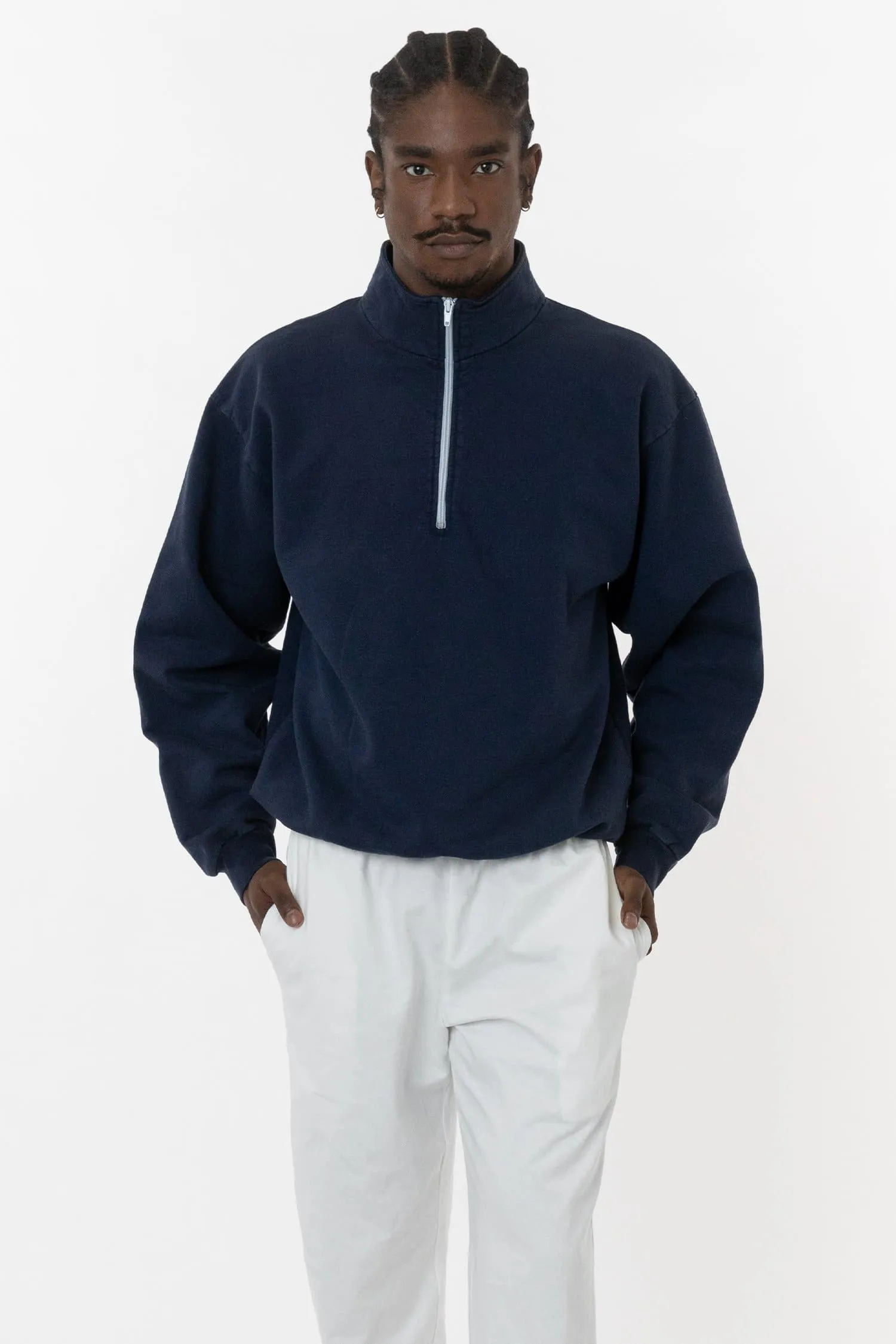 CF408GD - 10 oz. Garment Dye Cotton Fleece Half Zip Pullover sold by los angeles apparel product image thumbnail 5