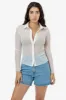 RNS745 - Micro Mesh Long Sleeve Button Up sold by los angeles apparel