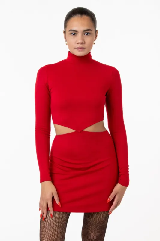 PON408 - Ponte Diamond Cutout Dress sold by los angeles apparel