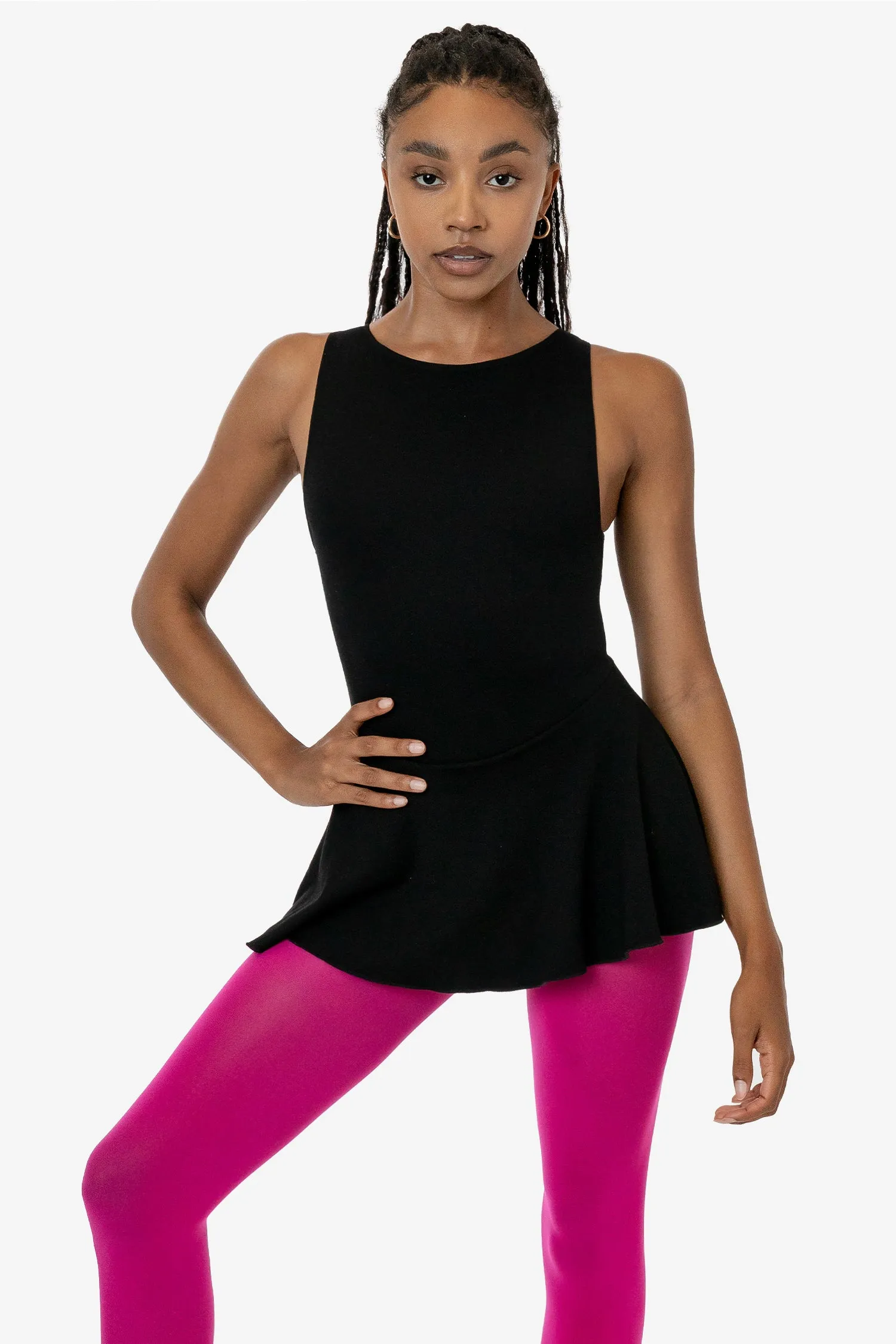 PON413 - Ponte Boatneck Ballerina Skirted Leotard sold by los angeles apparel product image thumbnail 4