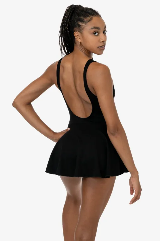 PON413 - Ponte Boatneck Ballerina Skirted Leotard made by los angeles apparel