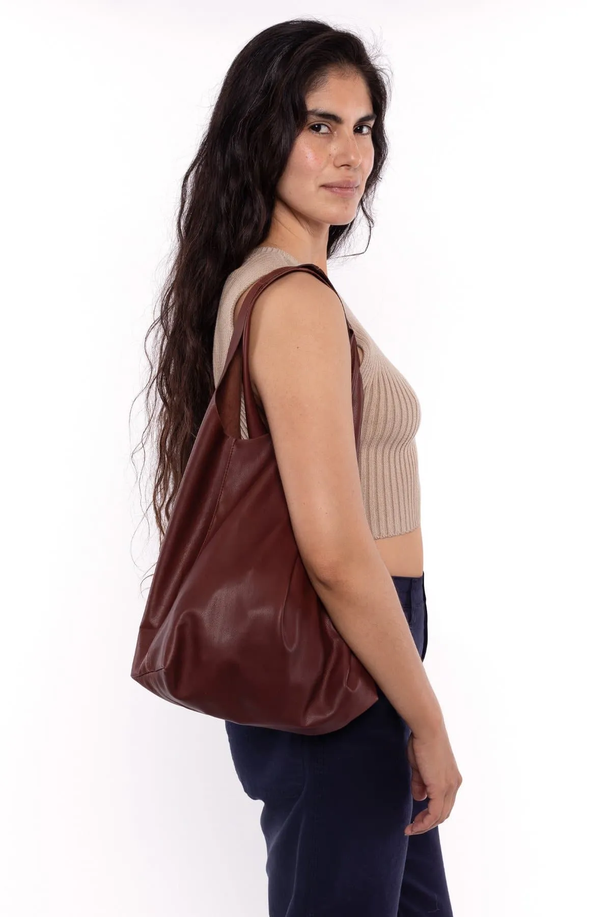 RLH3406 - Monochromatic Leather Shopping Bag sold by los angeles apparel product image thumbnail 3