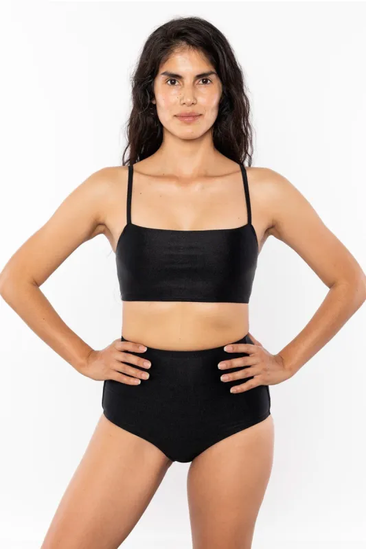 RNT075 - The Monochromatic Minimalist Crop Swim Top sold by los angeles apparel