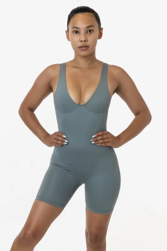 RPL352 - Poly Interlock Bra Tank Workout One-Piece sold by los angeles apparel