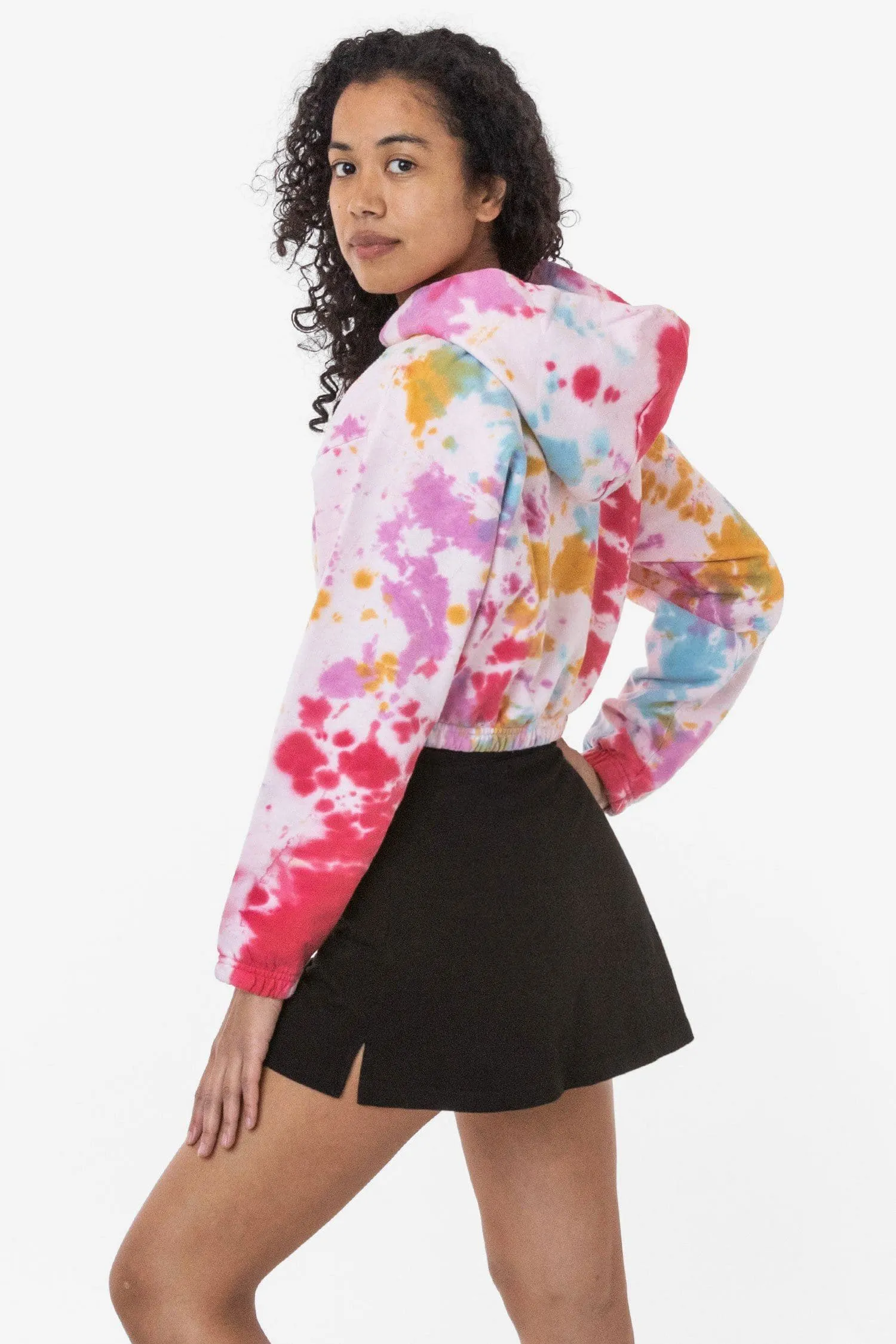 CF399TD - Tie Dye Cropped Pullover Hoodie sold by los angeles apparel product image thumbnail 4