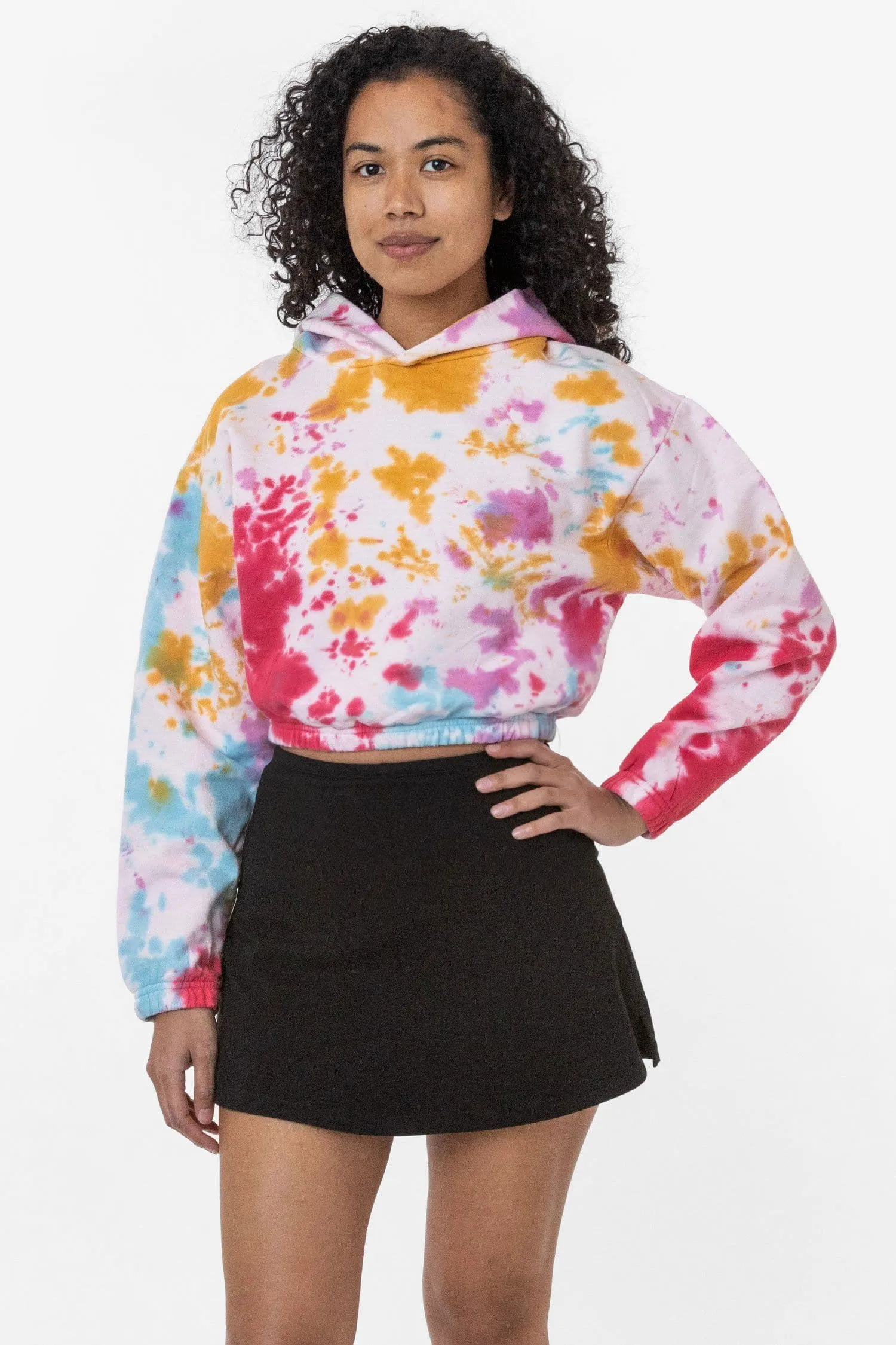 CF399TD - Tie Dye Cropped Pullover Hoodie sold by los angeles apparel