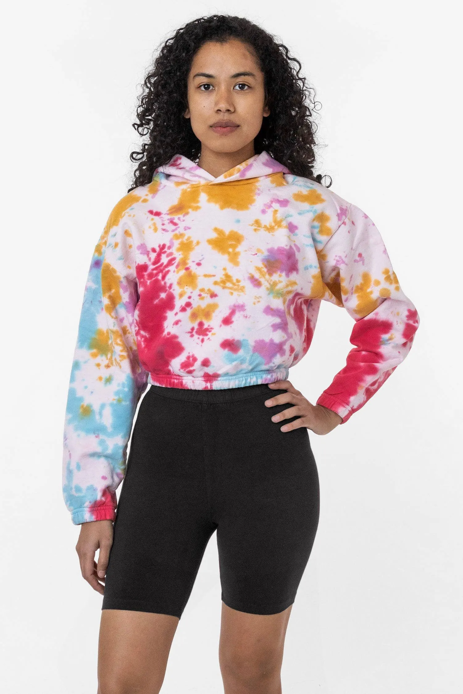 CF399TD - Tie Dye Cropped Pullover Hoodie sold by los angeles apparel product image thumbnail 2