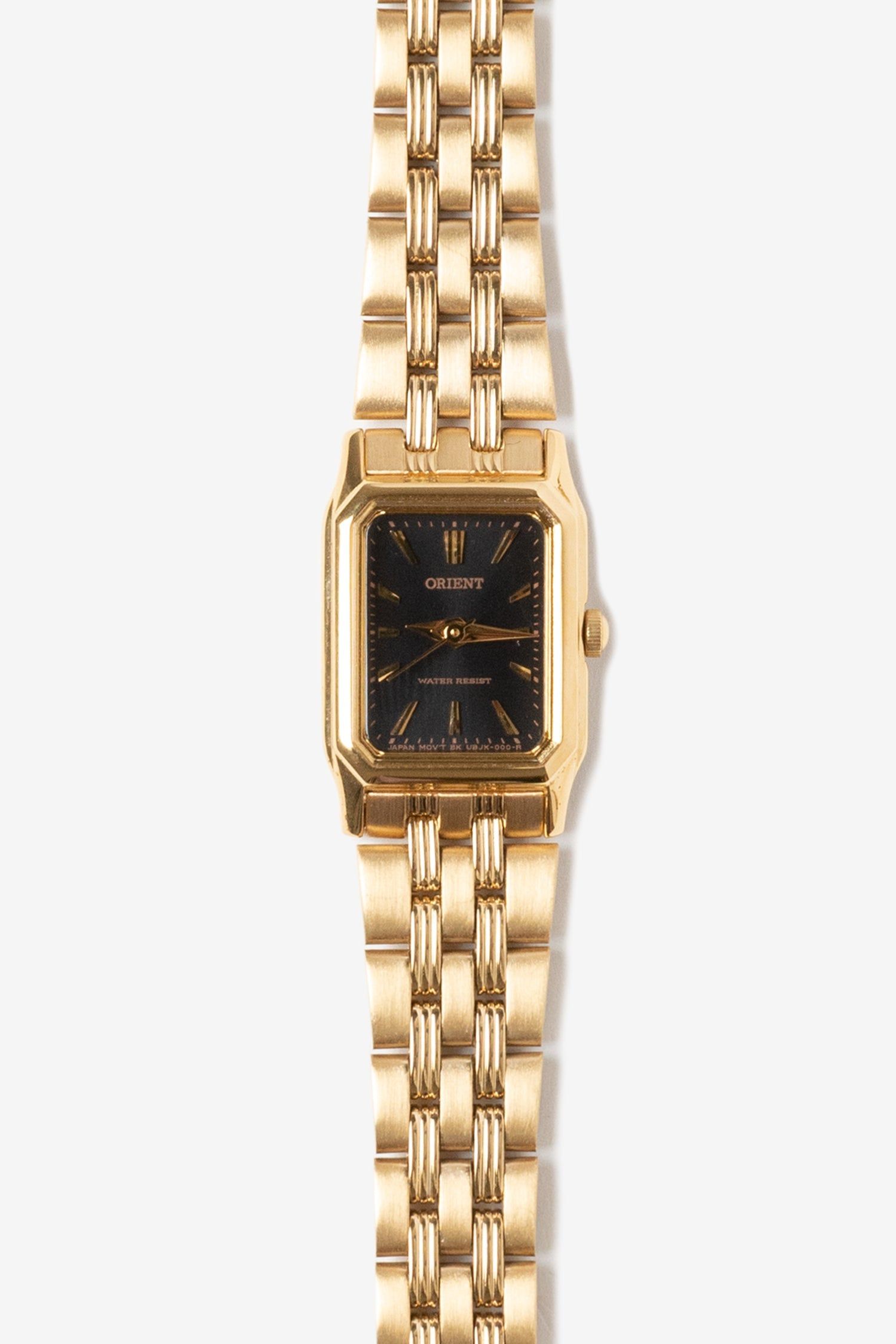 Orient Women\'s Gold-Tone Square Face Quartz Watch with Brown Leather Strap Stunning Affordable Orient Tank in Champagne dial, comes  main image 2