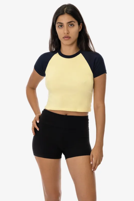 43077 - Baby Rib Short Sleeve Cropped Raglan sold by los angeles apparel