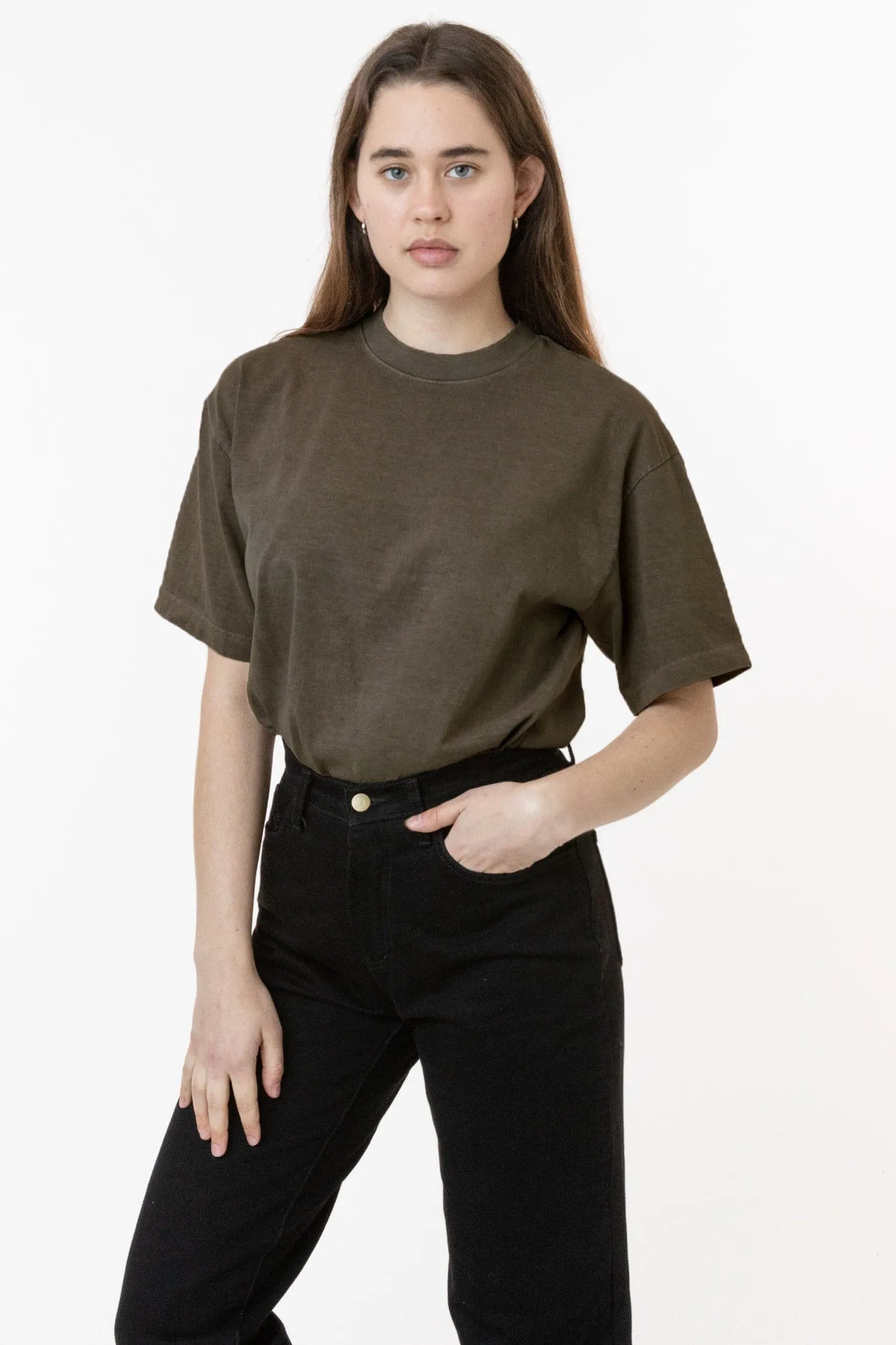 The 1801 - 6.5oz Garment Dye Crew Neck T-Shirt (Pigment Dye) sold by los angeles apparel product image thumbnail 2