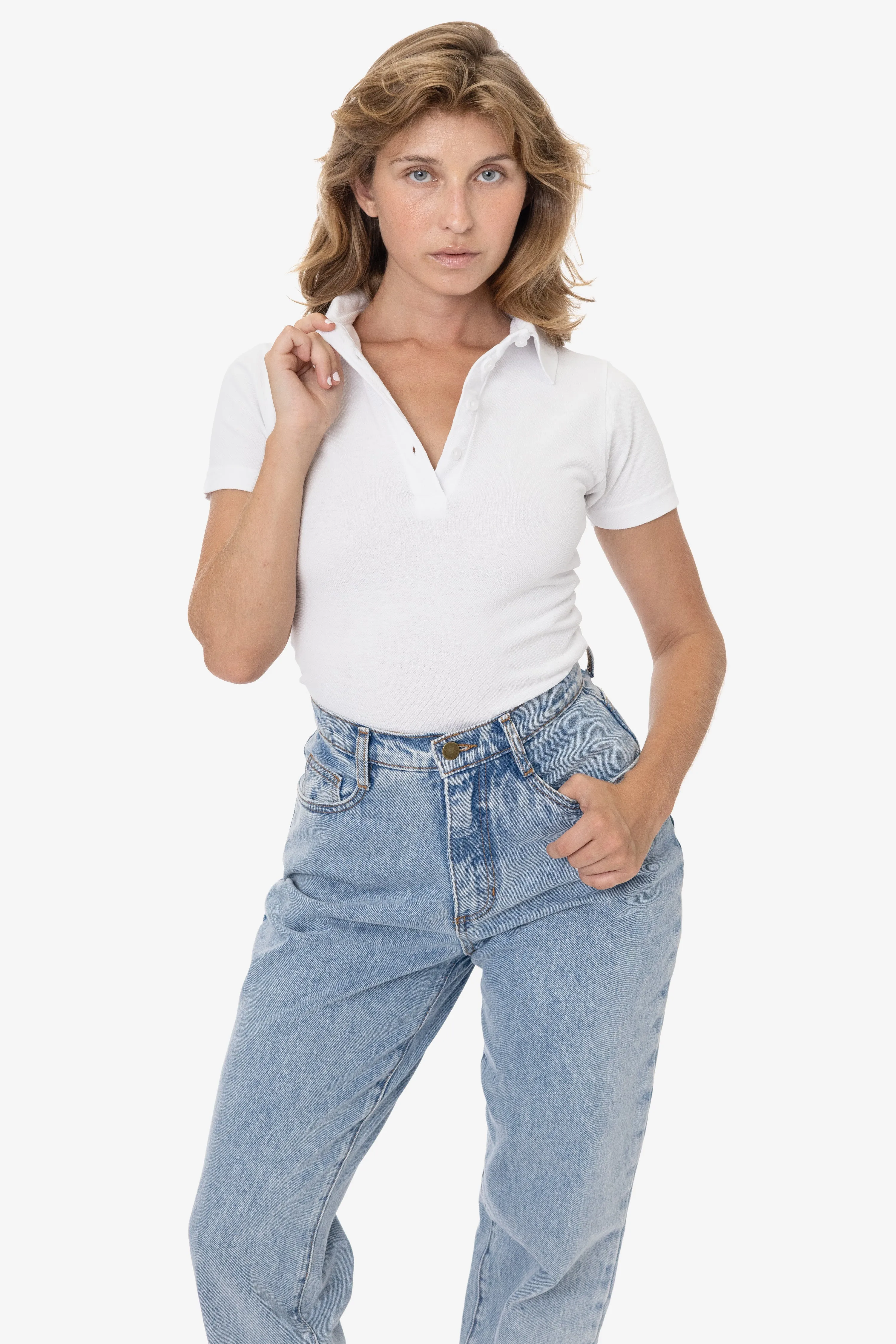 PQ30312GD - Women's Pique Polo sold by los angeles apparel product image thumbnail 2