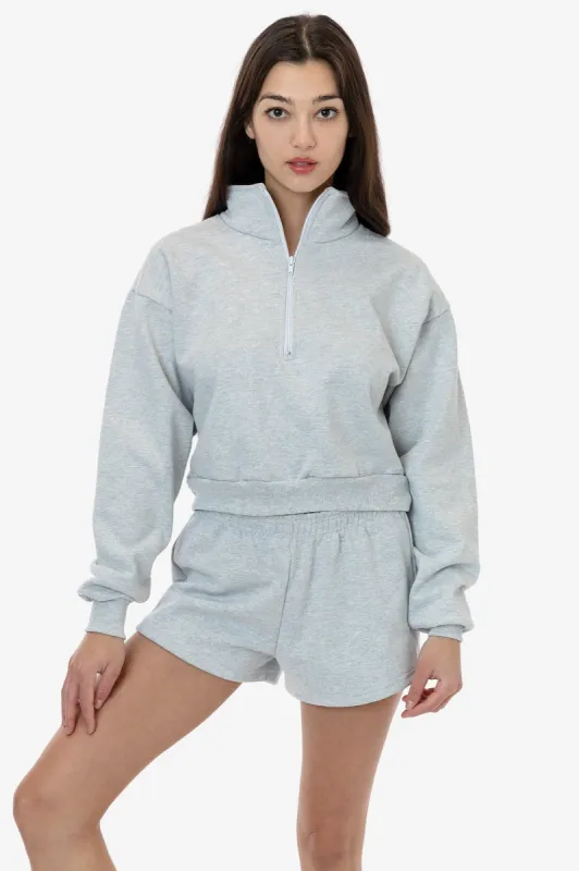 HF-326 - Heavy Fleece Cropped Half Zip Pullover sold by los angeles apparel