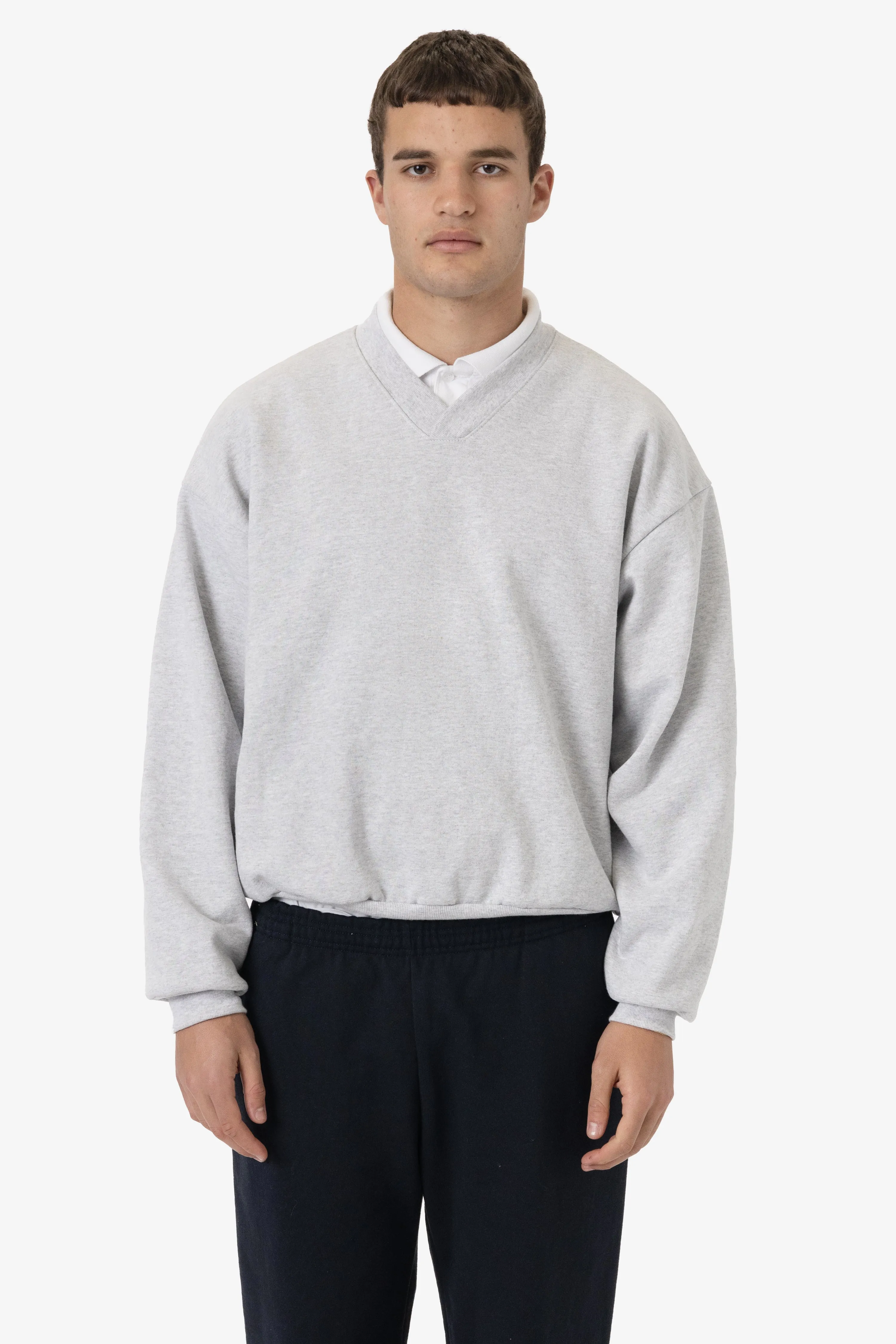 HF-56WIDE - Heavy Fleece V-Neck Wide Fit Sweatshirt sold by los angeles apparel