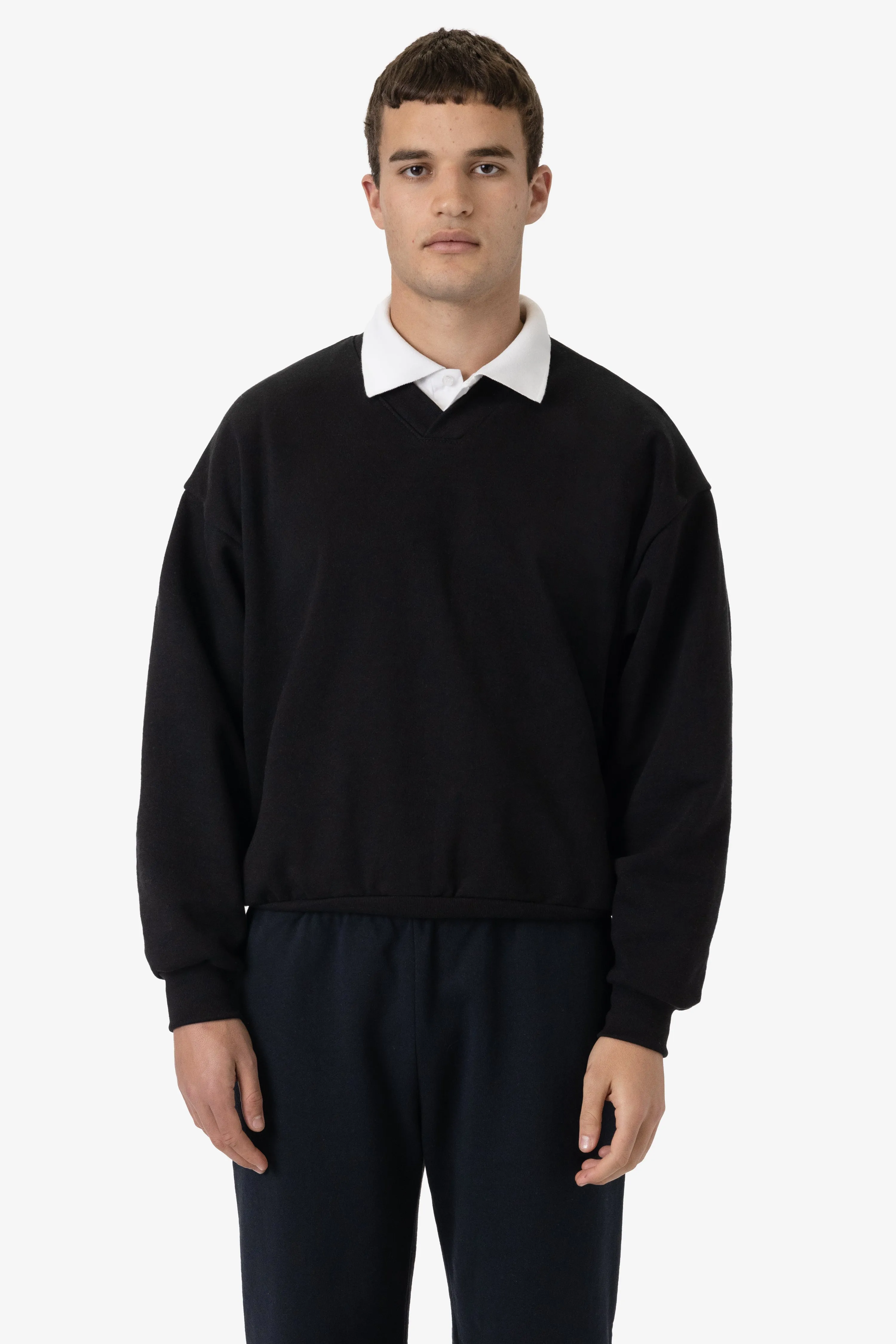 HF-56WIDE - Heavy Fleece V-Neck Wide Fit Sweatshirt sold by los angeles apparel product image thumbnail 4