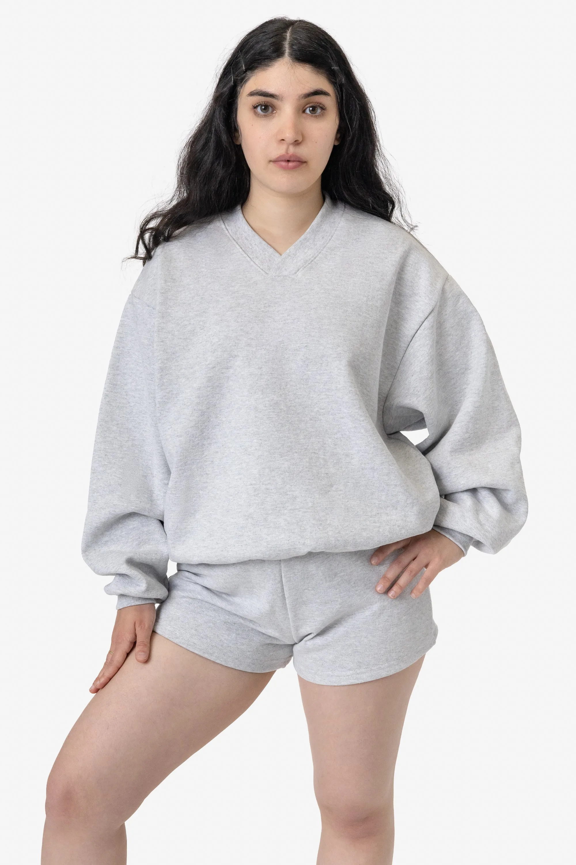 HF-56WIDE - Heavy Fleece V-Neck Wide Fit Sweatshirt sold by los angeles apparel product image thumbnail 3