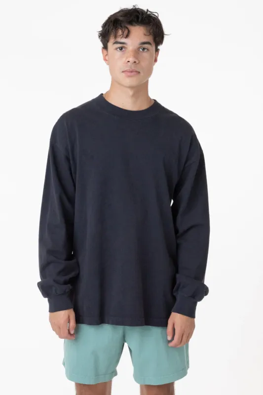 1406GD - Long Sleeve Garment Dye Mockneck T-Shirt sold by los angeles apparel