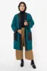 RWL100 - Wool Coat with Leather Trim sold by los angeles apparel
