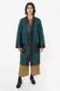 RWL100 - Wool Coat with Leather Trim sold by los angeles apparel