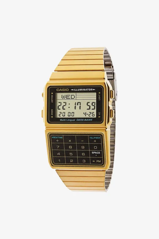 WCH611G - Men's Gold Tone Casio Calculator Watch sold by los angeles apparel