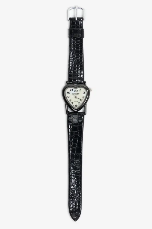 WCHRA25 - Black Heart Watch sold by los angeles apparel