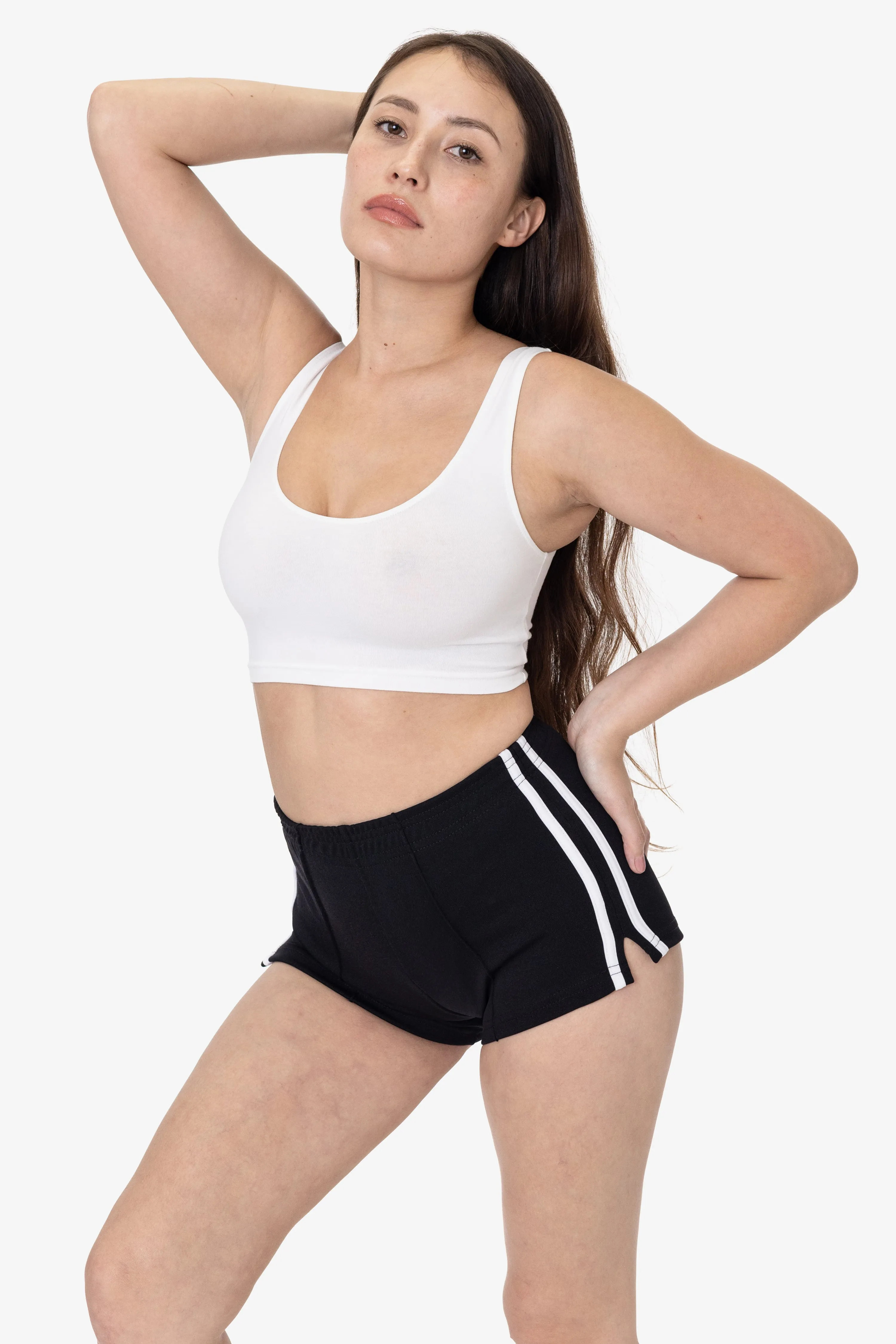 RNI3001 - Nylon Interlock Cheer Stripe Shorts sold by los angeles apparel product image thumbnail 3
