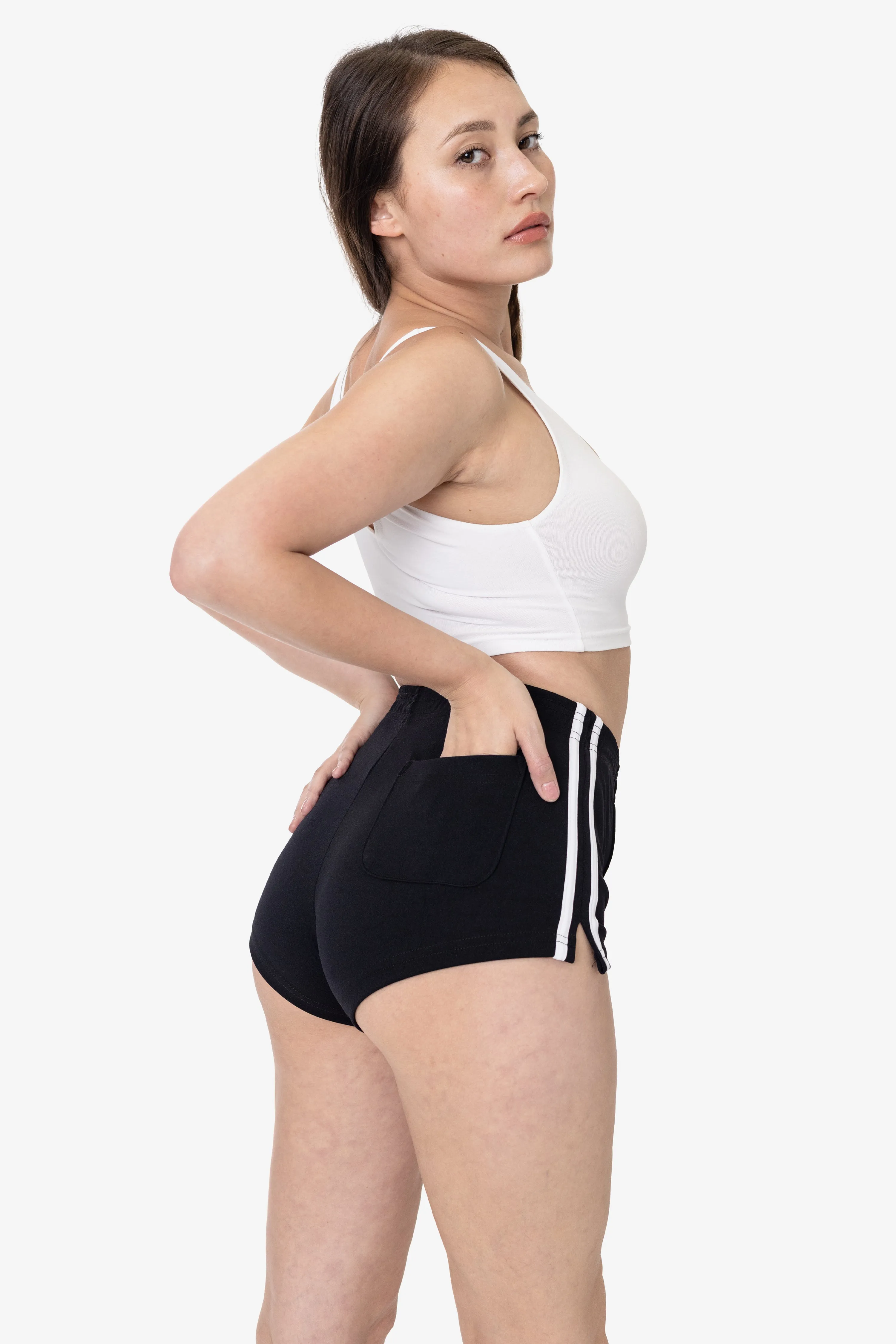 RNI3001 - Nylon Interlock Cheer Stripe Shorts sold by los angeles apparel product image thumbnail 2