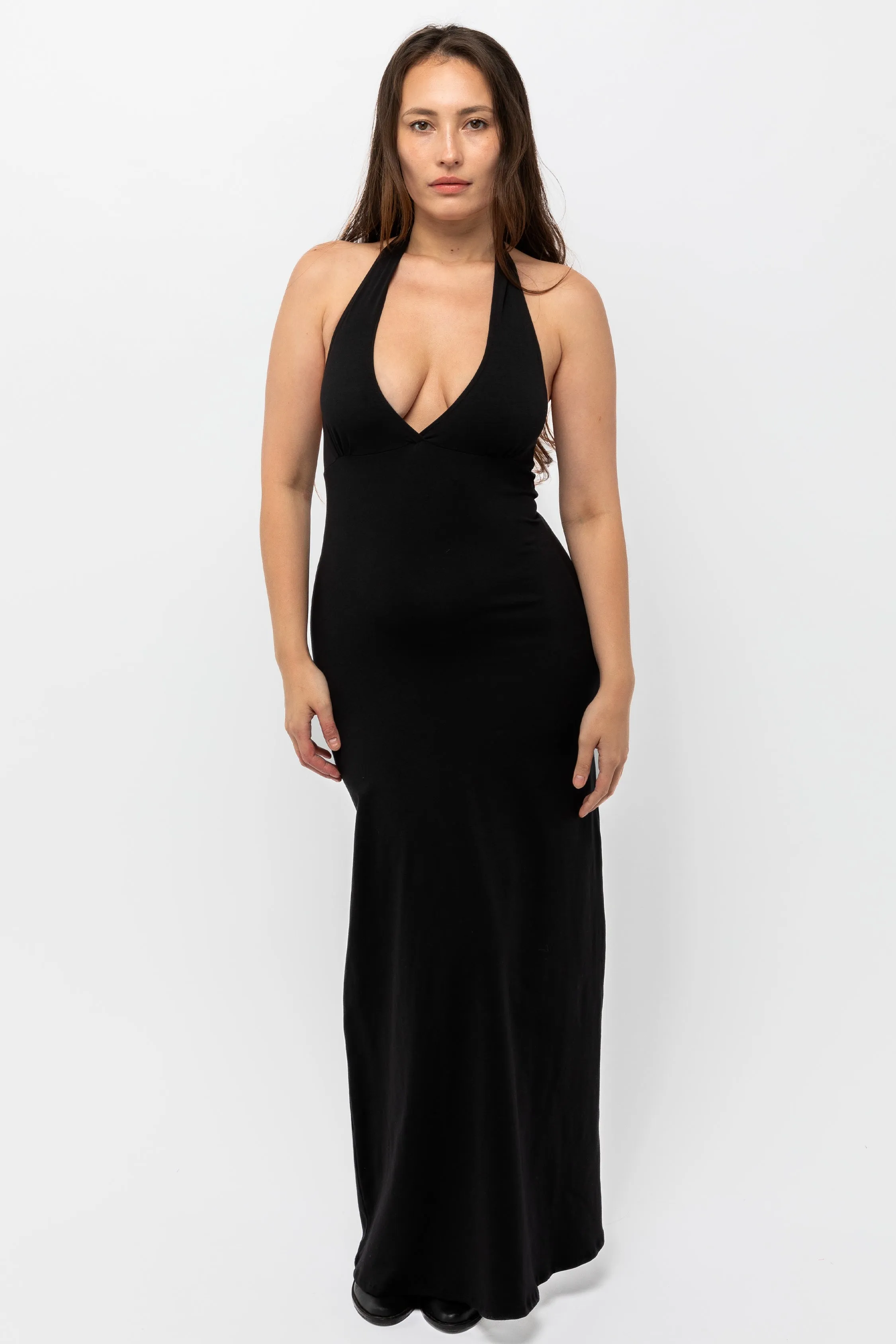 8374 - Cotton Spandex Halter Maxi Dress sold by los angeles apparel product image thumbnail 2